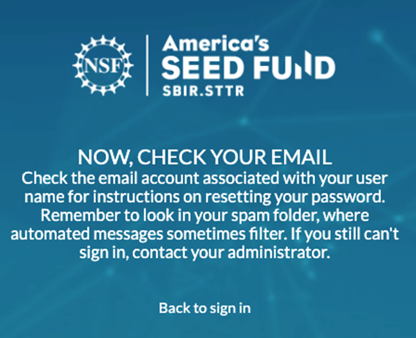 Confirmation message