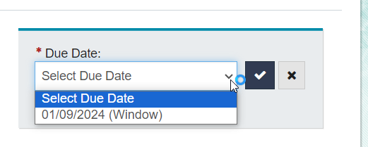 Proposal details - edit due date dropdown